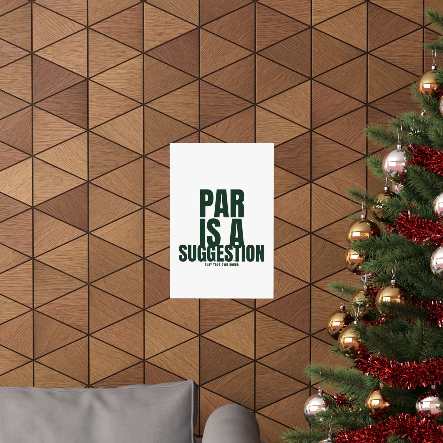 Golf Poster — "Par Is A Suggestion" Matte Vertical Wall Art 12x18