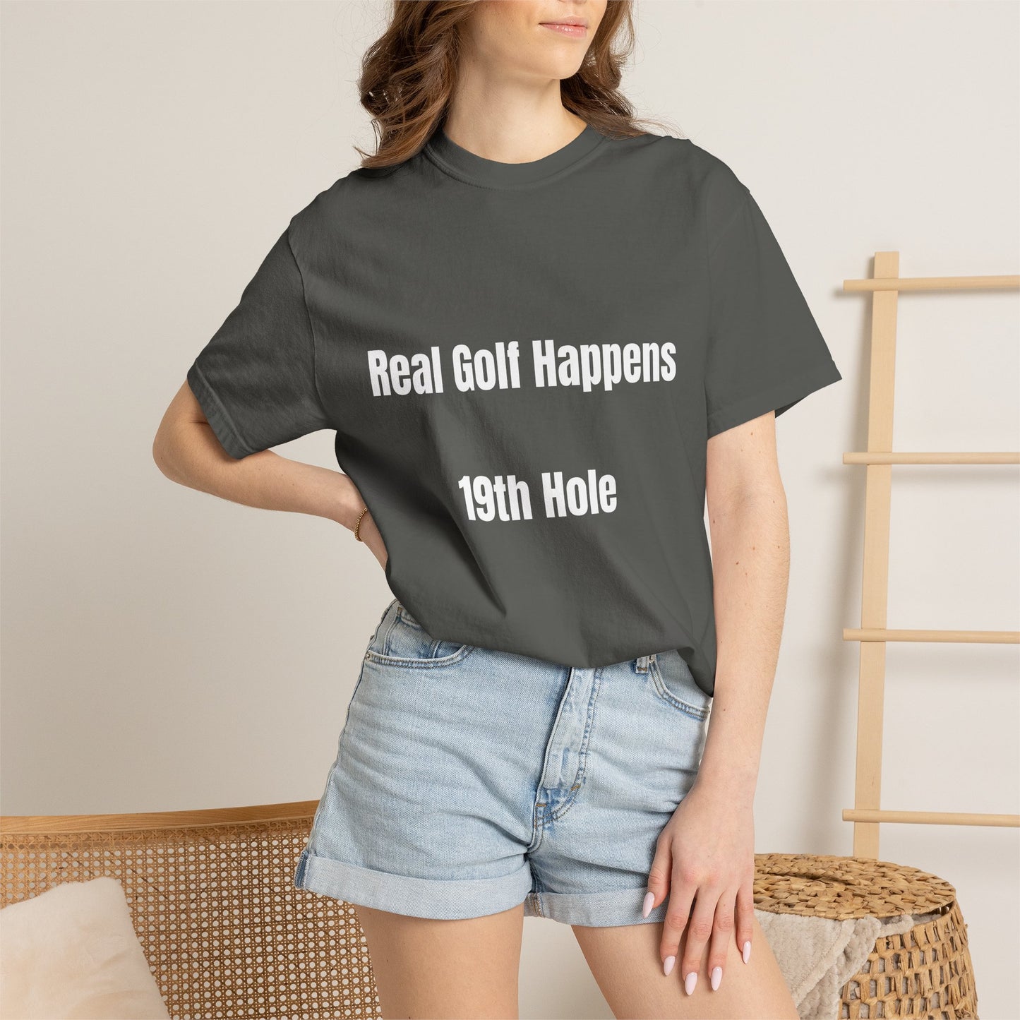 Real Golf Happens - 19th Hole Garment-Dyed T-Shirt