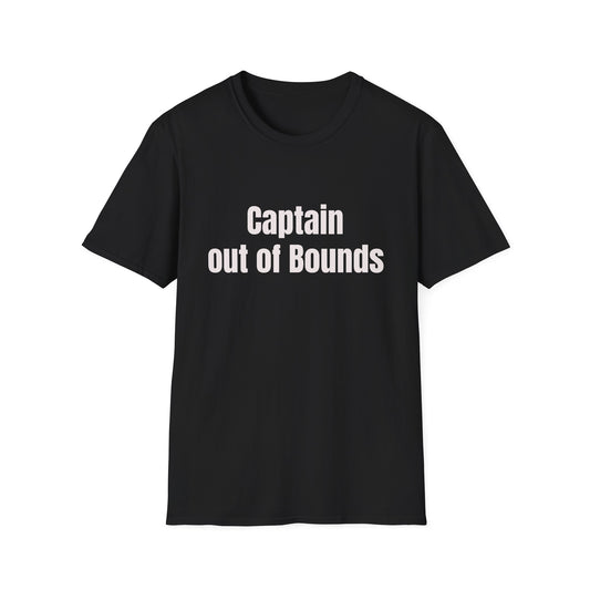Gray t-shirt with a graphic design featuring a skull and text on a white background