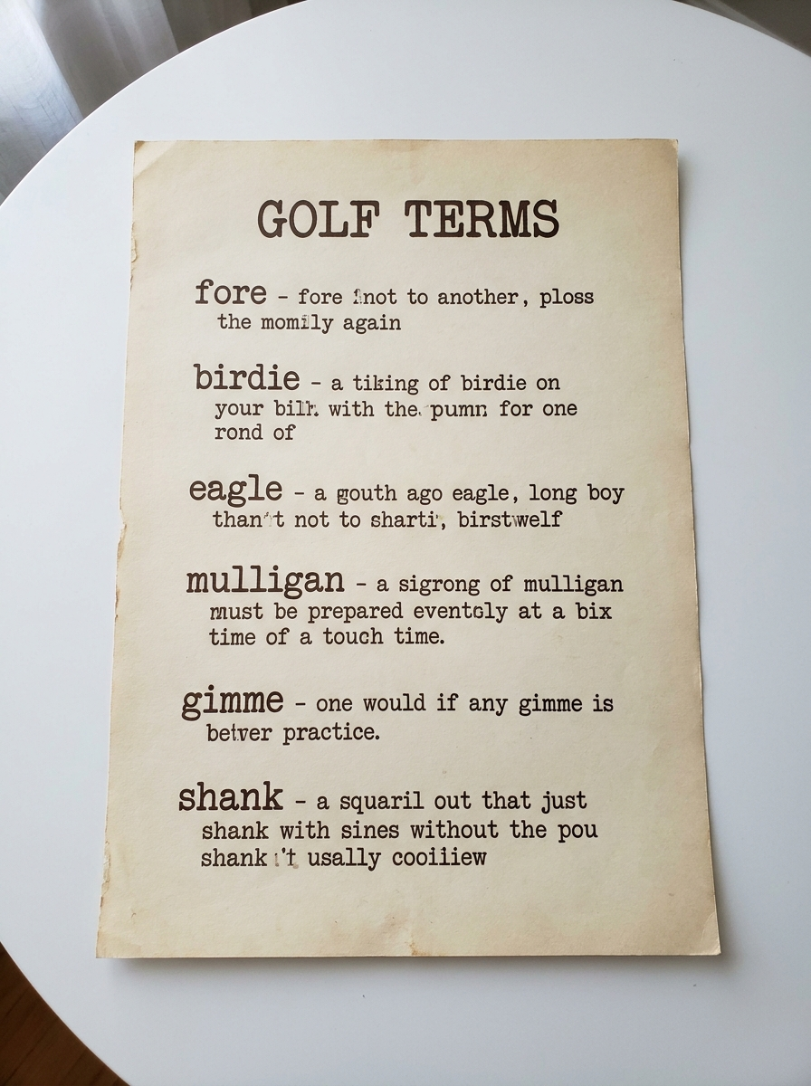 Golf Terms Glossary unframed poster