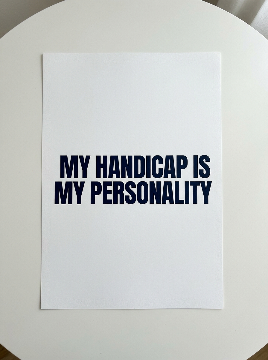 My Handicap Is My Personality unframed poster
